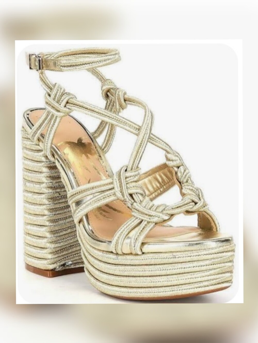 NWOB Elegant Gold Strappy Women's Heels